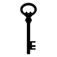 Black silhouette key isolated on white background. Vector illustration for any design.