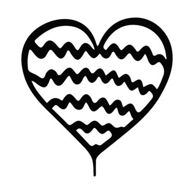 Doodle sketch heart, hand drawn love heart isolated on white background. Vector illustration for any design.