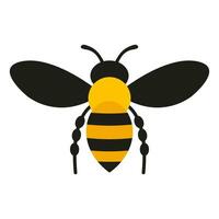 Bee flat icon isolated on white background. Insect. Vector illustration.