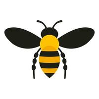 Bee flat icon isolated on white background. Insect. Vector illustration.