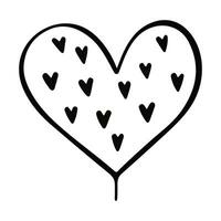 Doodle sketch heart, hand drawn love heart isolated on white background. Vector illustration for any design.