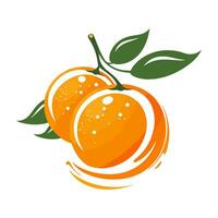 Orange logo in a cartoon style isolated on white background. Vector illustration for any design.
