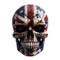 AI generated Patriotic Skull Isolated On Transparent Background png