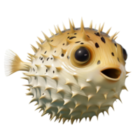 AI generated Pufferfish Isolated On Transparent Background png