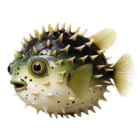 AI generated Pufferfish Isolated On Transparent Background png