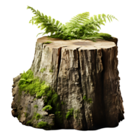 AI generated tree stump with moss png