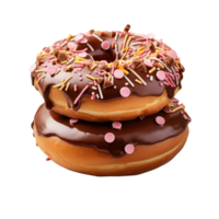 AI generated Chocolate Donut Isolated On Transparent Background png