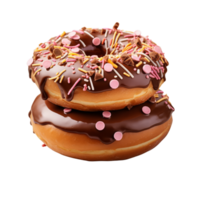 ai generado chocolate rosquilla aislado en transparente antecedentes png