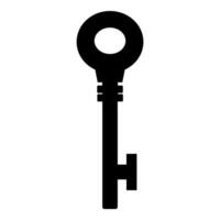 Black silhouette key isolated on white background. Vector illustration for any design.