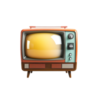 AI generated 3D Vintage Television Isolated On Transparent Background png