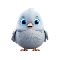 AI generated 3D Cute Bird Mascot Character Isolated On transparent Background png