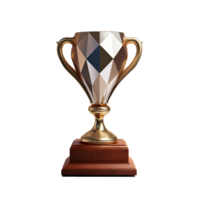 ai gegenereerd 3d weergegeven gouden trofee geïsoleerd Aan transparant achtergrond png