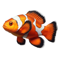 AI generated 3D Clownfish Isolated On Transparent Background png