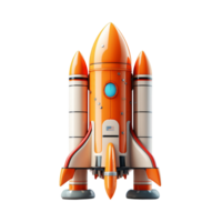 AI generated 3D Space Rocket Isolated On Transparent Background png