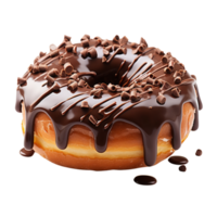 ai generado chocolate rosquilla aislado en transparente antecedentes png