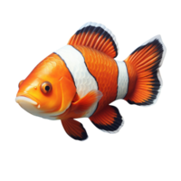 ai generiert 3d Clownfisch isoliert auf transparent Hintergrund png