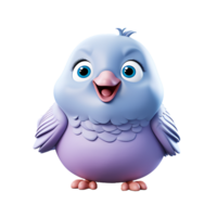 ai généré 3d mignonne oiseau mascotte personnage isolé sur transparent Contexte png