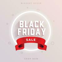 neon style black friday sale promotional template vector