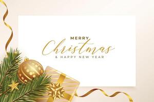 merry christmas realistic poster with text space vector