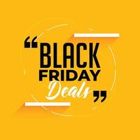 black friday deals poster in yellow color vector