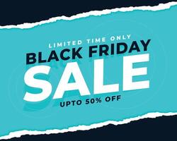 promotional banner of black friday sale in torn paper style vector