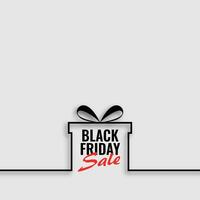 black friday sale background with line gift box vector