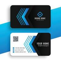 stylish blue modern business card stationary layout vector