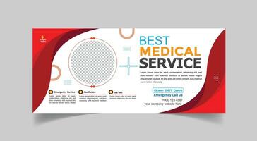 Medical cover social media template design vector