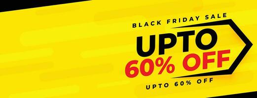 black friday seasonal sale banner in bright yellow color vector