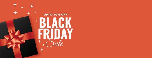 Black friday sale poster with gift box vector