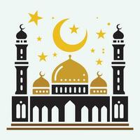 Ramadán Karem mezquita edificio icono vector