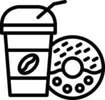 café rosquilla vector icono
