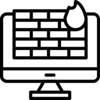 Computer Firewall Vector Icon