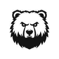 Fierce Bear Logo Silhouetted Angry Mascot in Vector Tattoo Illustration