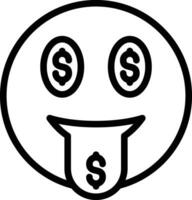 Money Mouth Face Vector Icon