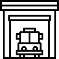 Firefighter Garage Vector Icon