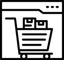 icono de vector de compras de comercio electrónico