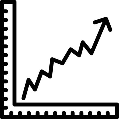 Rising Line Graph Vector Icon