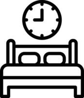 icono de vector de tiempo de cama