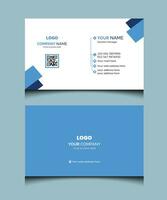 Modern creative white and blue abstract Vector business card design.