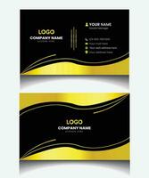 Golden and elegant Black Creative luxury Business Card Template. vector
