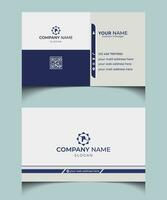 Simple Blue modern creative clean business card, horizontal template vector design, layout in rectangle size.