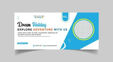 Vector travel and tourism Social media cover template