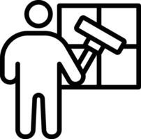 Man Cleaning Window Vector Icon