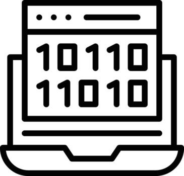 icono de vector de código binario