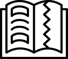 icono de vector de libro rasgado