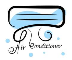 Air conditioner on white background vector