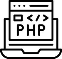 icono de vector de codificación php