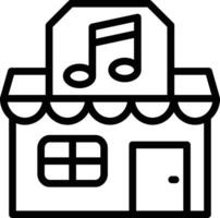 música tienda vector icono