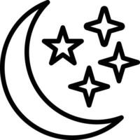 Star And Crescent Moon Vector Icon